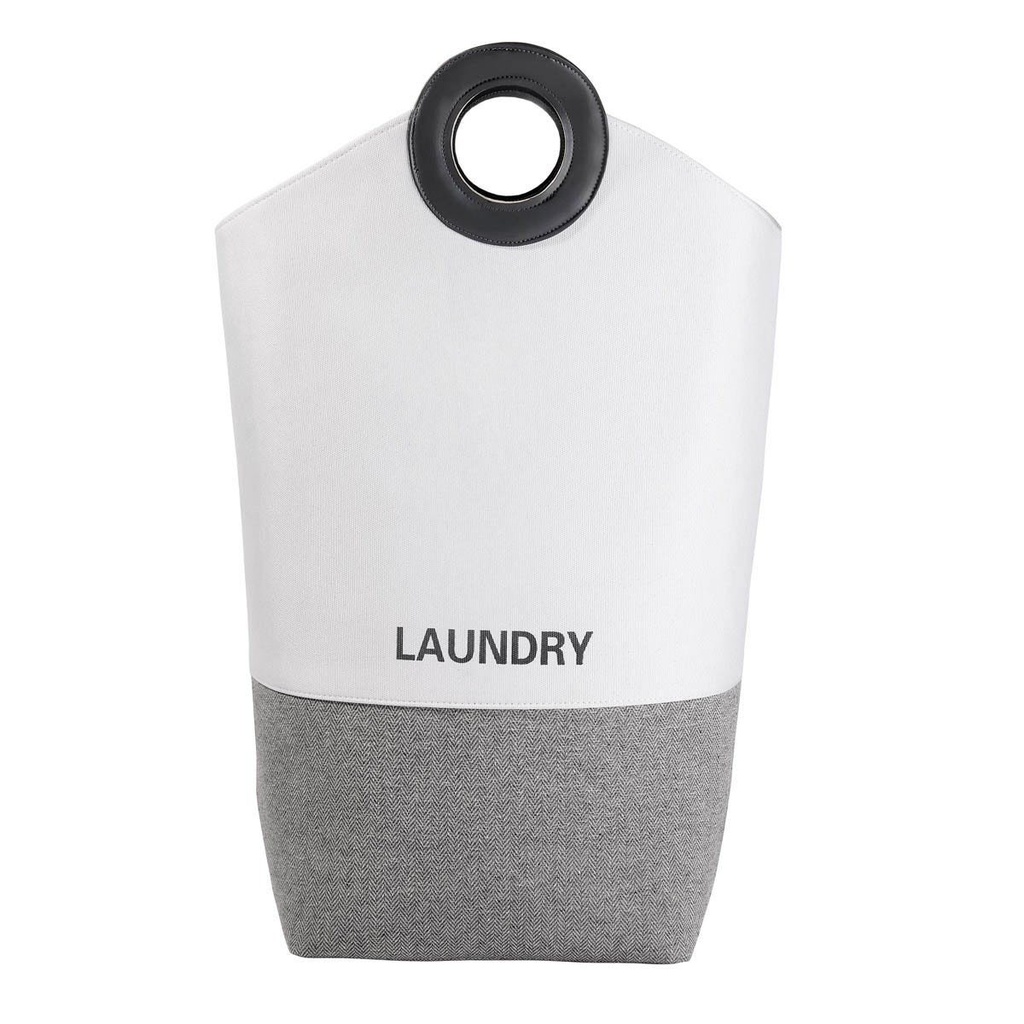 Canasto promocional de poliéster y algodón 55 x 59 x 26 cm con asas de curpiel – BT-HOG-0035