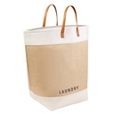 Canasto organizador promocional de poliéster y algodón 67 x 57 cm con asas de curpiel – BT-HOG-0036