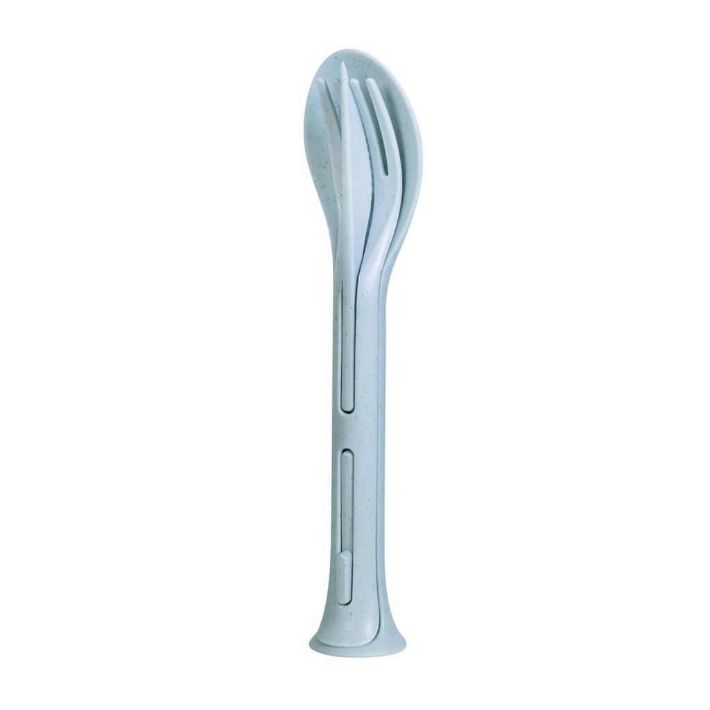 Set de utensilios promocional de plástico y fibra de trigo 3 en 1 desmontable – BT-HOG-0037