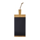 Base para servir promocional de bambú, piedra y yute 39 x 16 cm con placa removible – BT-HOG-0062