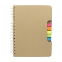 Libreta promocional de cartón de 100 hojas con espiral metálico doble y bolígrafo ecológico – BT-LIB-0010