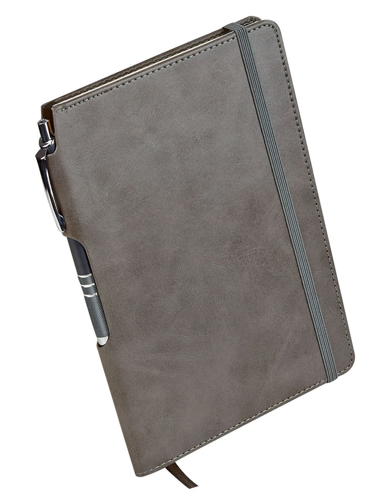 Libreta promocional de curpiel de 14 x 20.7 cm con separador y elástico de cierre – BT-LIB-0007