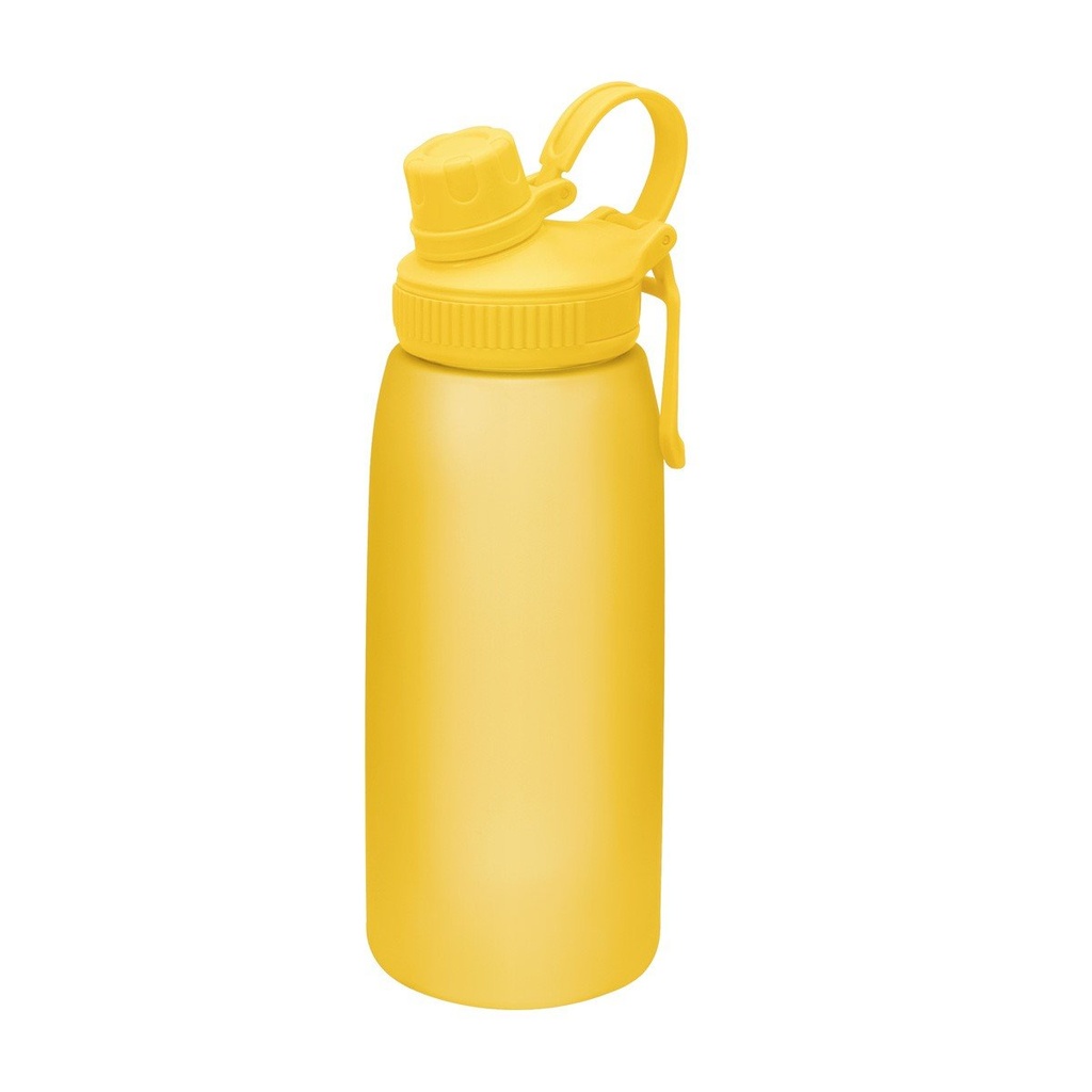 Cilindro promocional de plástico 1,000 ml con banda de silicón y asa plegable – BT-CIP-0036