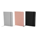 Libreta promocional de piel reciclada 13 x 18 cm con separador de hojas y cierre elástico – BT-LIB-0068