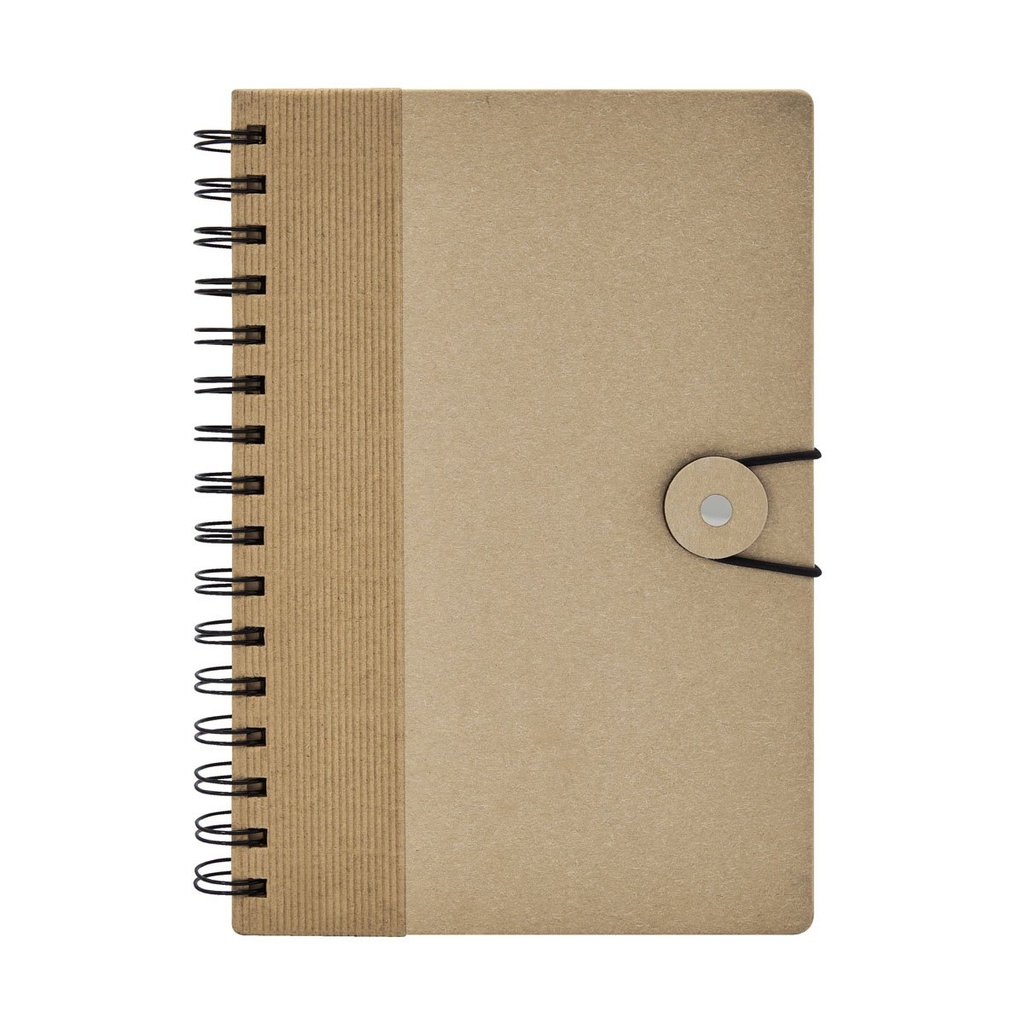 Libreta promocional de cartón 14.7 x 21.5 cm con cierre elástico – BT-LIB-0073