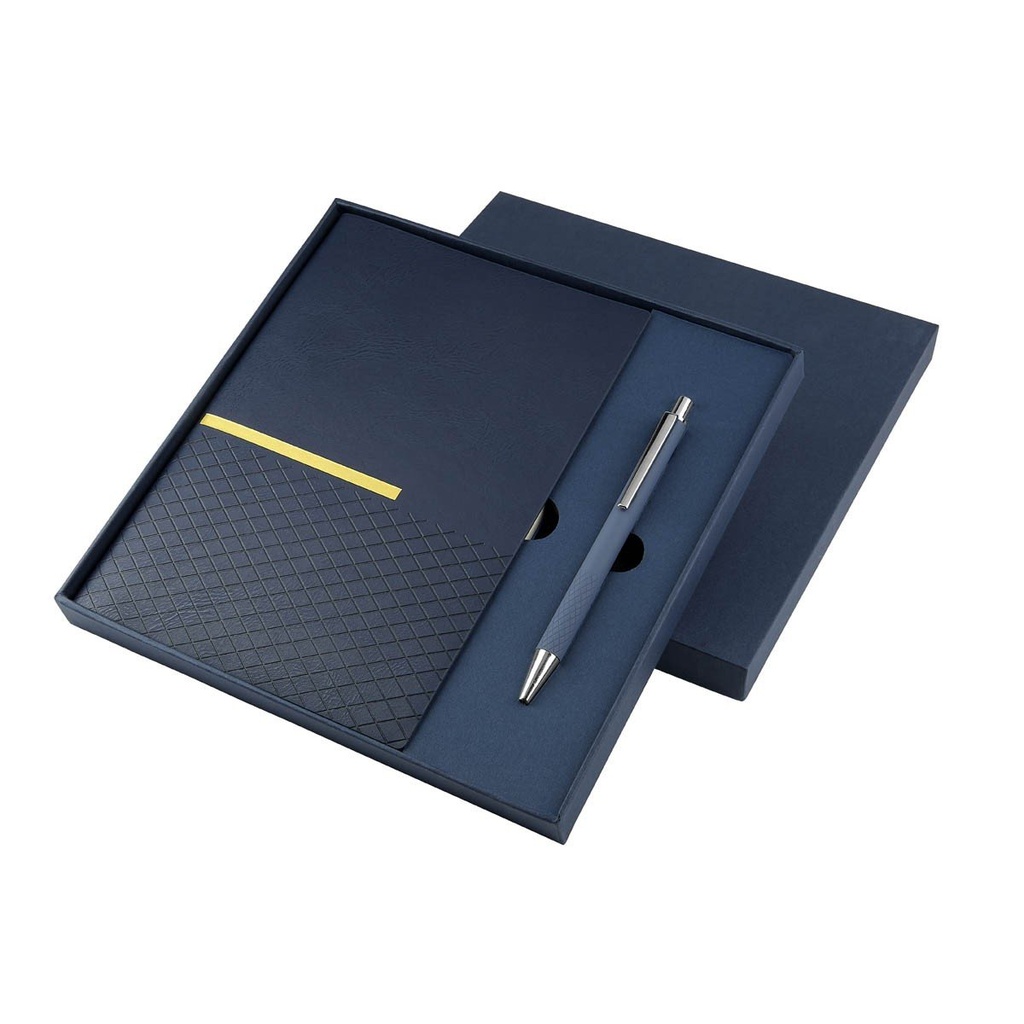 Set promocional de libreta y bolígrafo con 96 hojas y caja de regalo – BT-LIB-0045