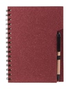 Libreta promocional de cartón y papel reciclado con 70 hojas y espiral metálico doble – BT-LIB-0020