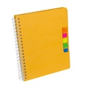 Libreta promocional ecológica de cartón 14 x 18 cm con espiral metálico doble y bolígrafo ecológico – BT-LIB-0033