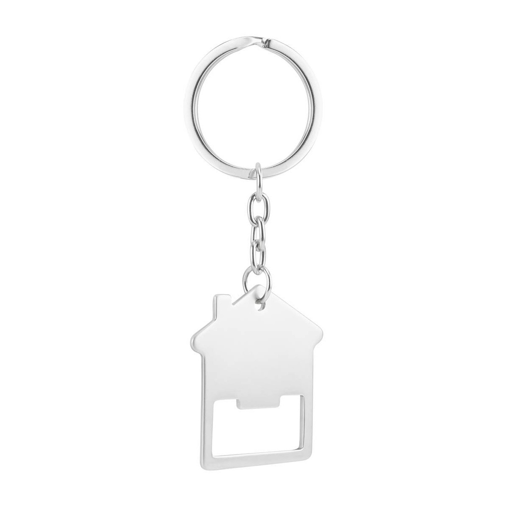 Llavero destapador promocional de metal con forma de casa – BT-LLF-0005