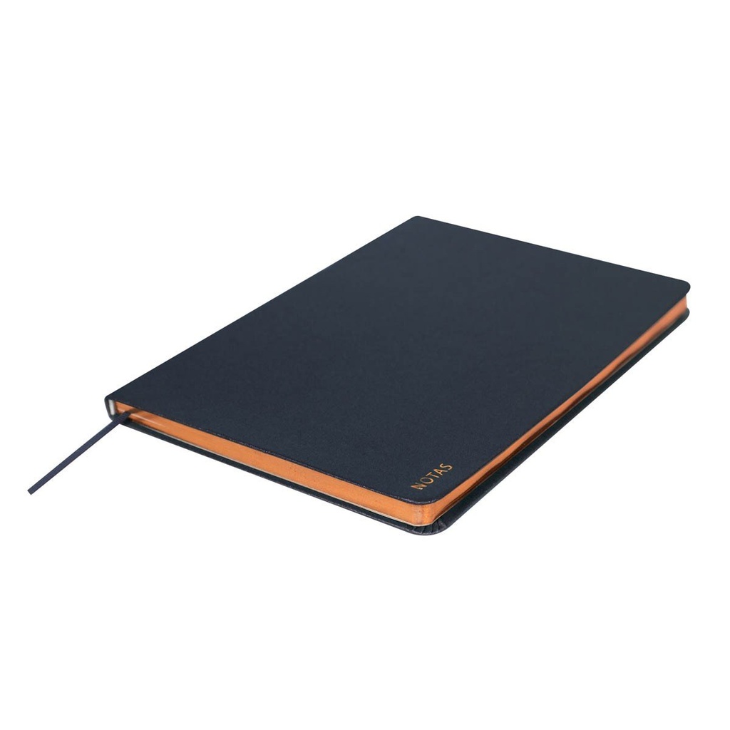 Libreta promocional de cartón 14 x 20.7 cm con canto rose gold y pasta metalizada – BT-LIB-0034