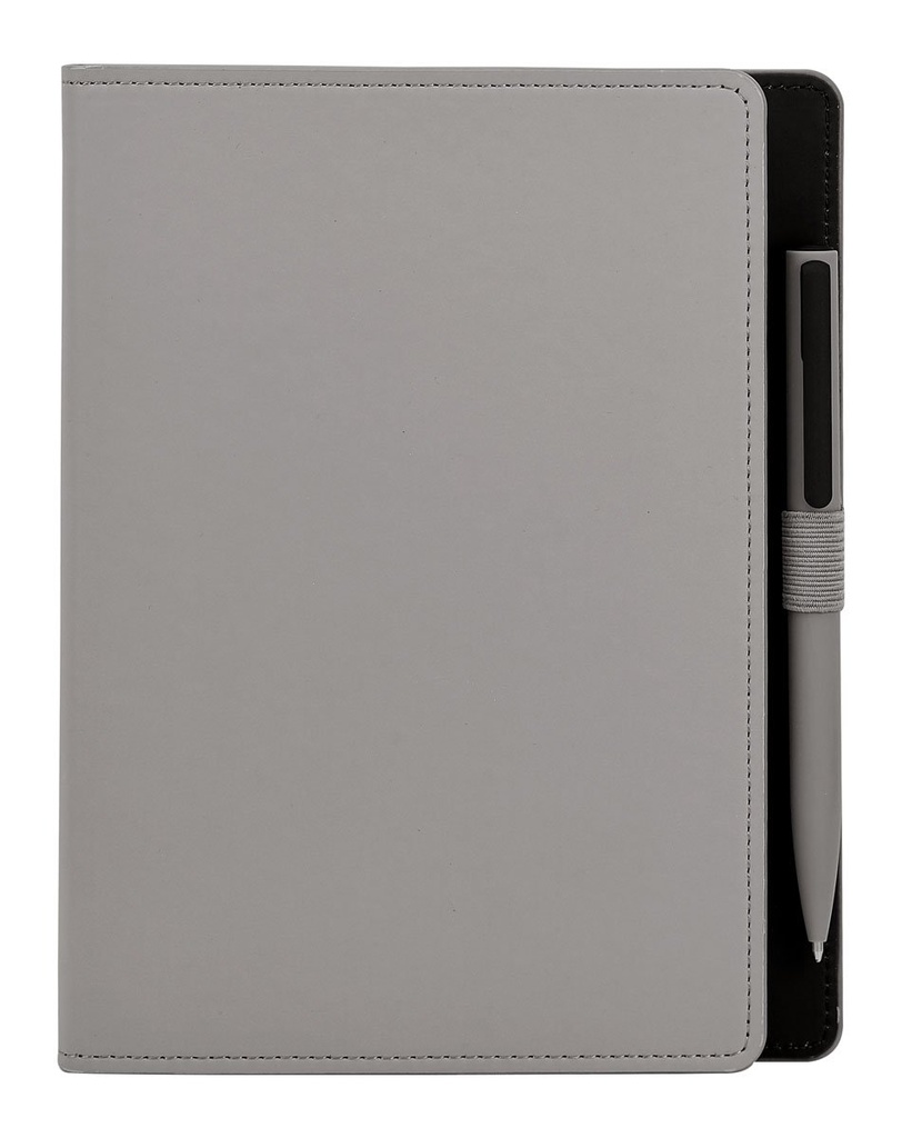 Libreta promocional de curpiel con 80 hojas y bolígrafo incluido – BT-LIB-0022