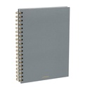 Libreta promocional ecológica de cartón 17.6 x 25 cm con 120 hojas y espiral metálico doble – BT-LIB-0035