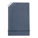 Libreta de bolsillo promocional de cartón 9.2 x 14.2 cm con mini espiral cruzado y elástico de cierre – BT-LIB-0037