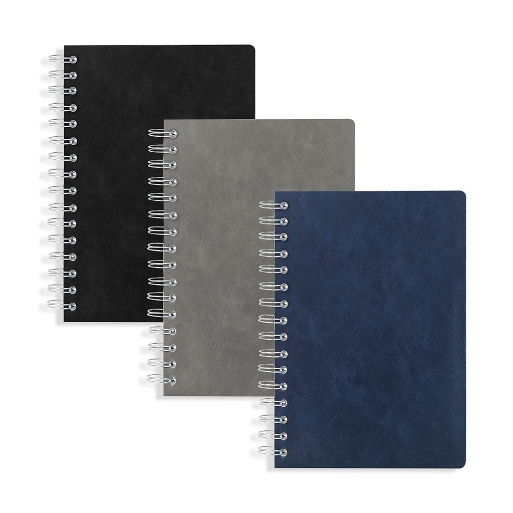 Libreta promocional de curpiel con pasta flexible y espiral metálico – BT-LIB-0055