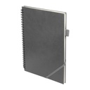 Libreta promocional de curpiel con espiral y elástico porta bolígrafo – BT-LIB-0056