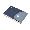 Libreta de bolsillo promocional de curpiel 12.5 x 8 cm con botón de cierre y hojas punteadas – BT-LIB-0041