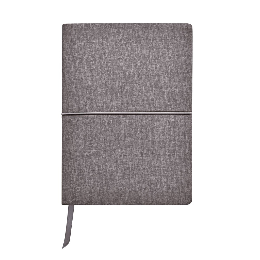 Libreta promocional de curpiel 14.5 x 20.3 cm con pasta flexible y cierre elástico – BT-LIB-0072