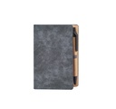 Libreta promocional de curpiel 9 x 13 cm con notas adheribles y bolígrafo incluido – BT-LIB-0074