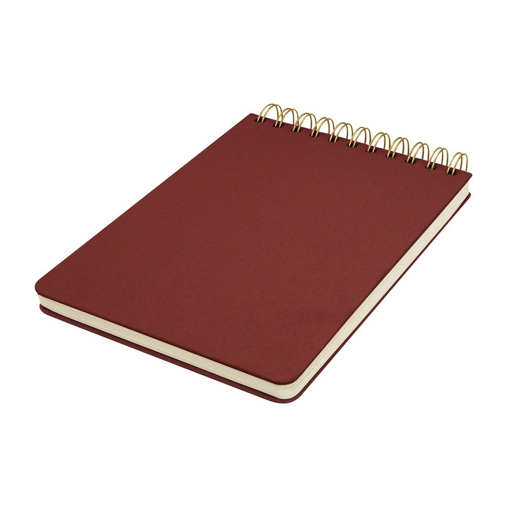 Libreta promocional de tela tipo lino con 100 hojas y espiral – BT-LIB-0043