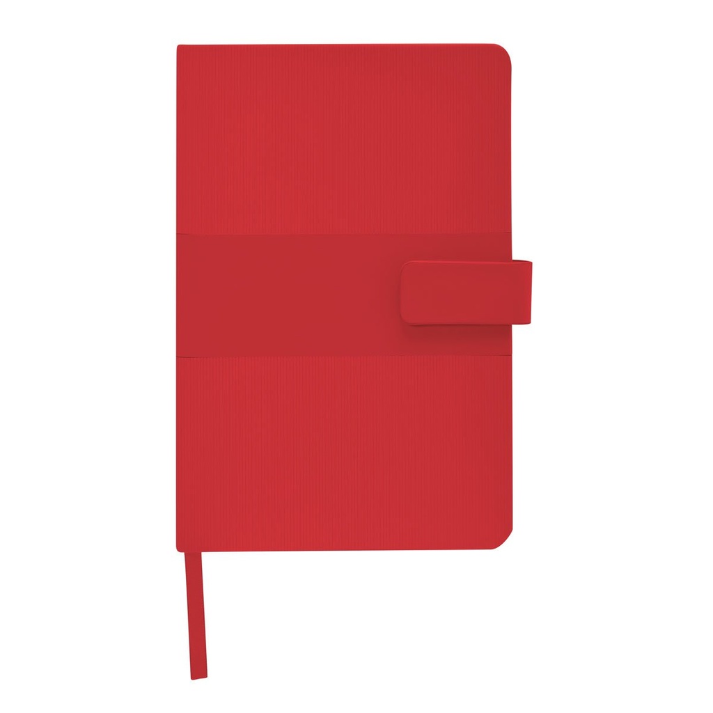 Libreta promocional de curpiel 14.5 x 21 cm con broche magnético y separador de hojas – BT-LIB-0075