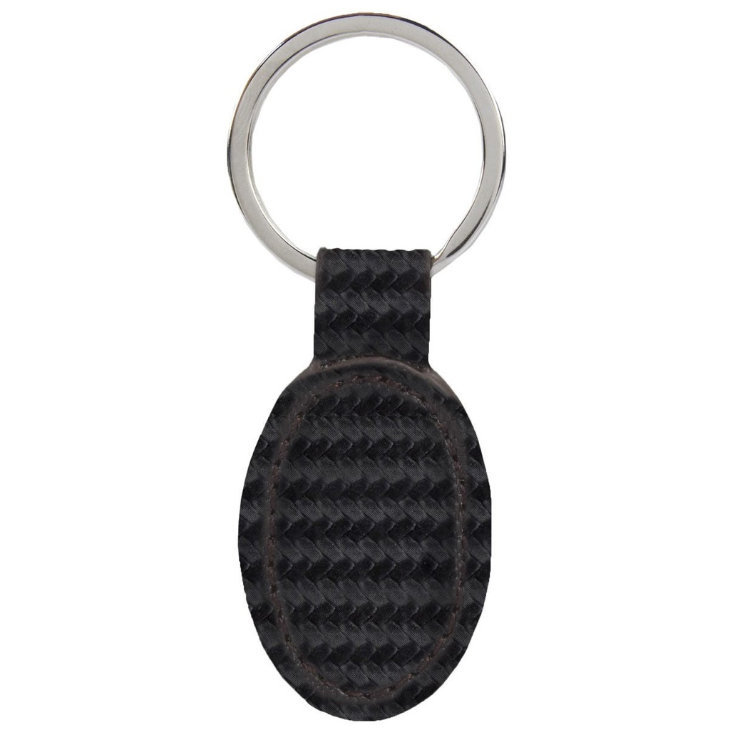Llavero promocional de curpiel y metal de 3 x 8.5 cm con grabado láser y pantógrafo – BT-LLM-0004