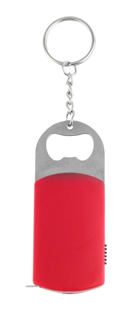 Llavero destapador promocional de plástico con lámpara LED y flexómetro – BT-LLF-0006