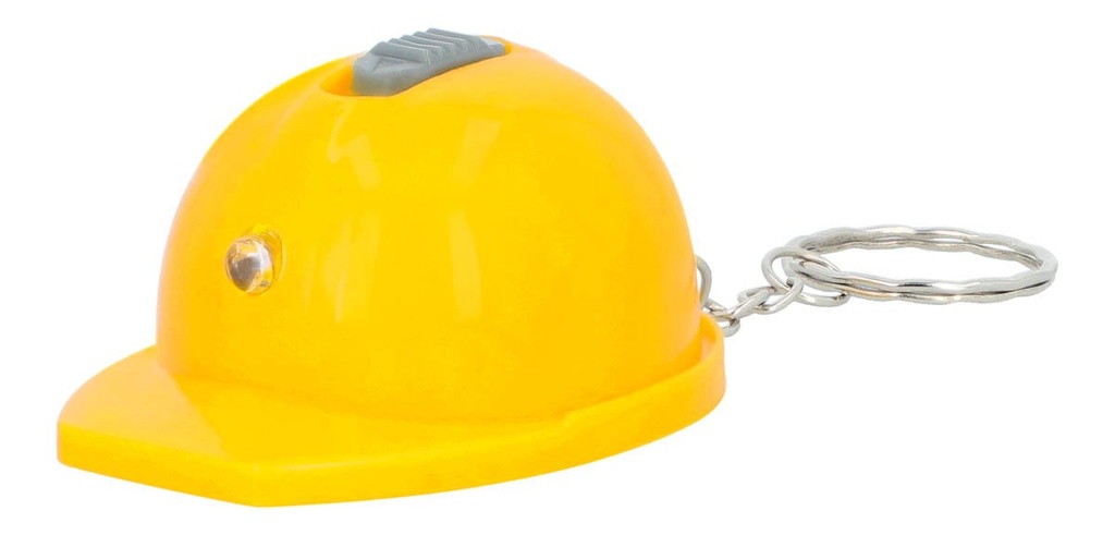 Llavero destapador promocional de plástico con forma de casco y lámpara LED – BT-LLF-0007
