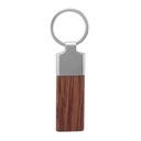 Llavero promocional de madera de palo de rosa y metal de 3 x 10 cm – BT-LLM-0030