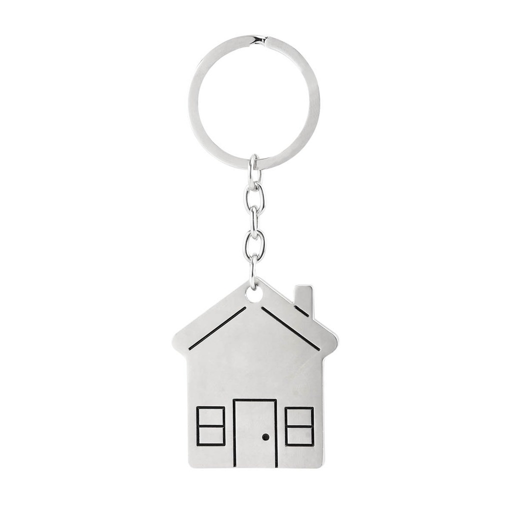Llavero promocional de metal de 4.2 x 4.8 cm con forma de vivienda – BT-LLM-0018