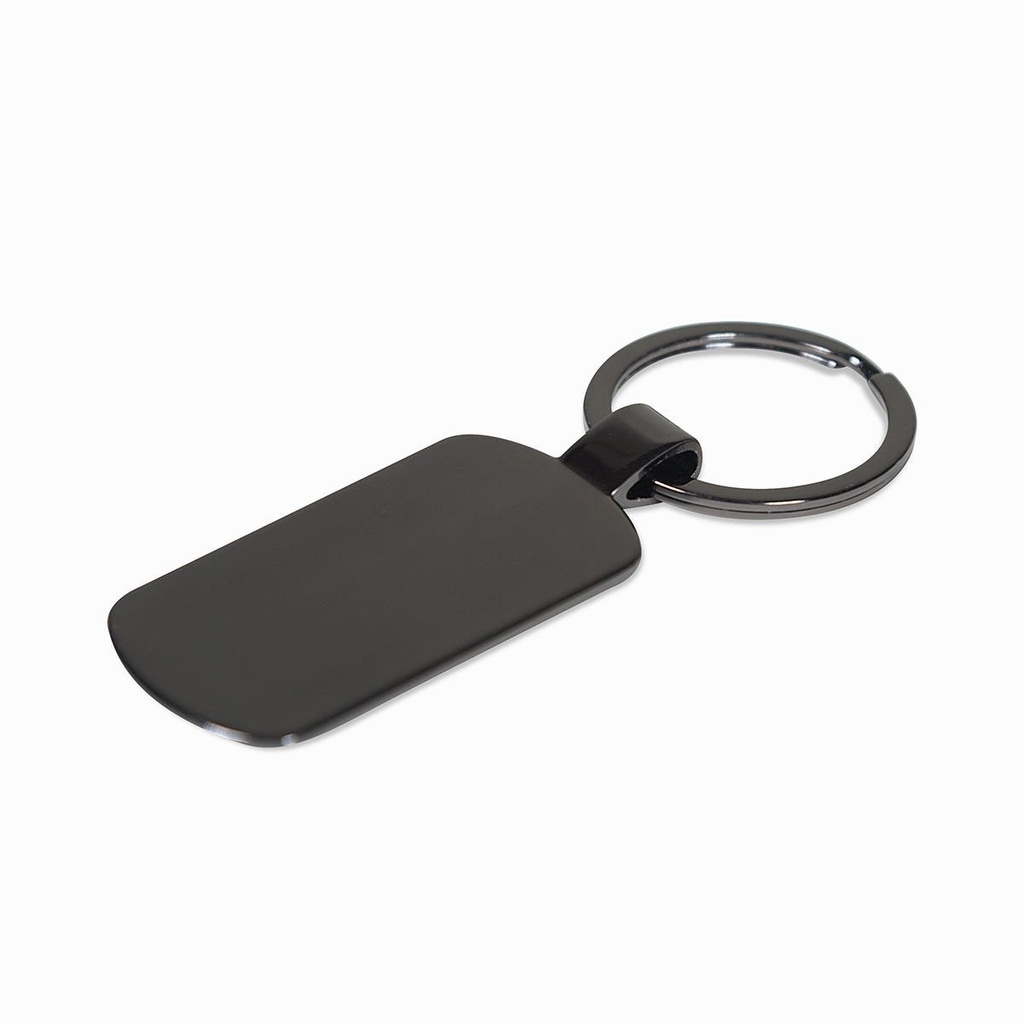 Llavero promocional de metal 3.5 x 9.4 cm con placa grabable – BT-LLM-0041