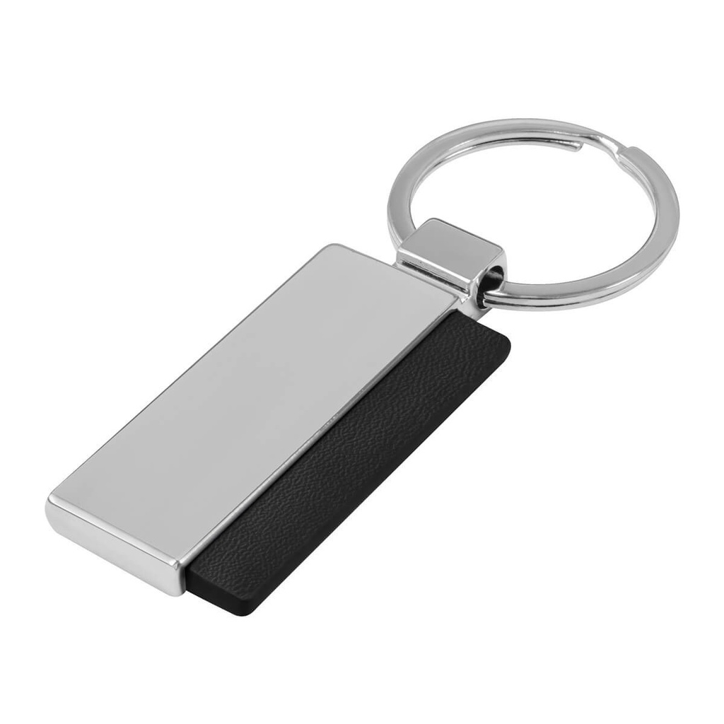 Llavero promocional de metal combinado con curpiel – BT-LLM-0043