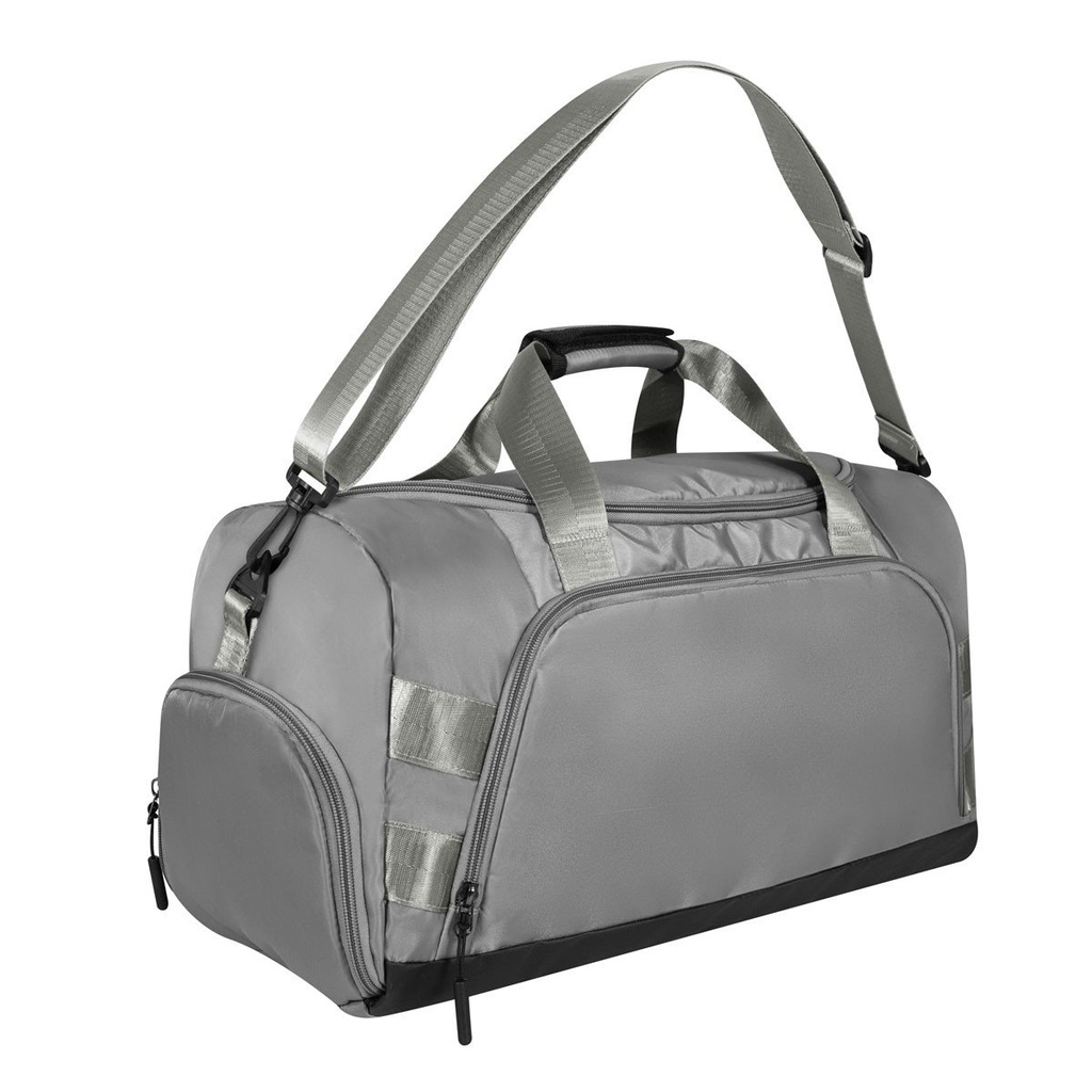 Maleta deportiva promocional de poliéster con bolsillo frontal amplio y zapatera – BT-MAL-0030
