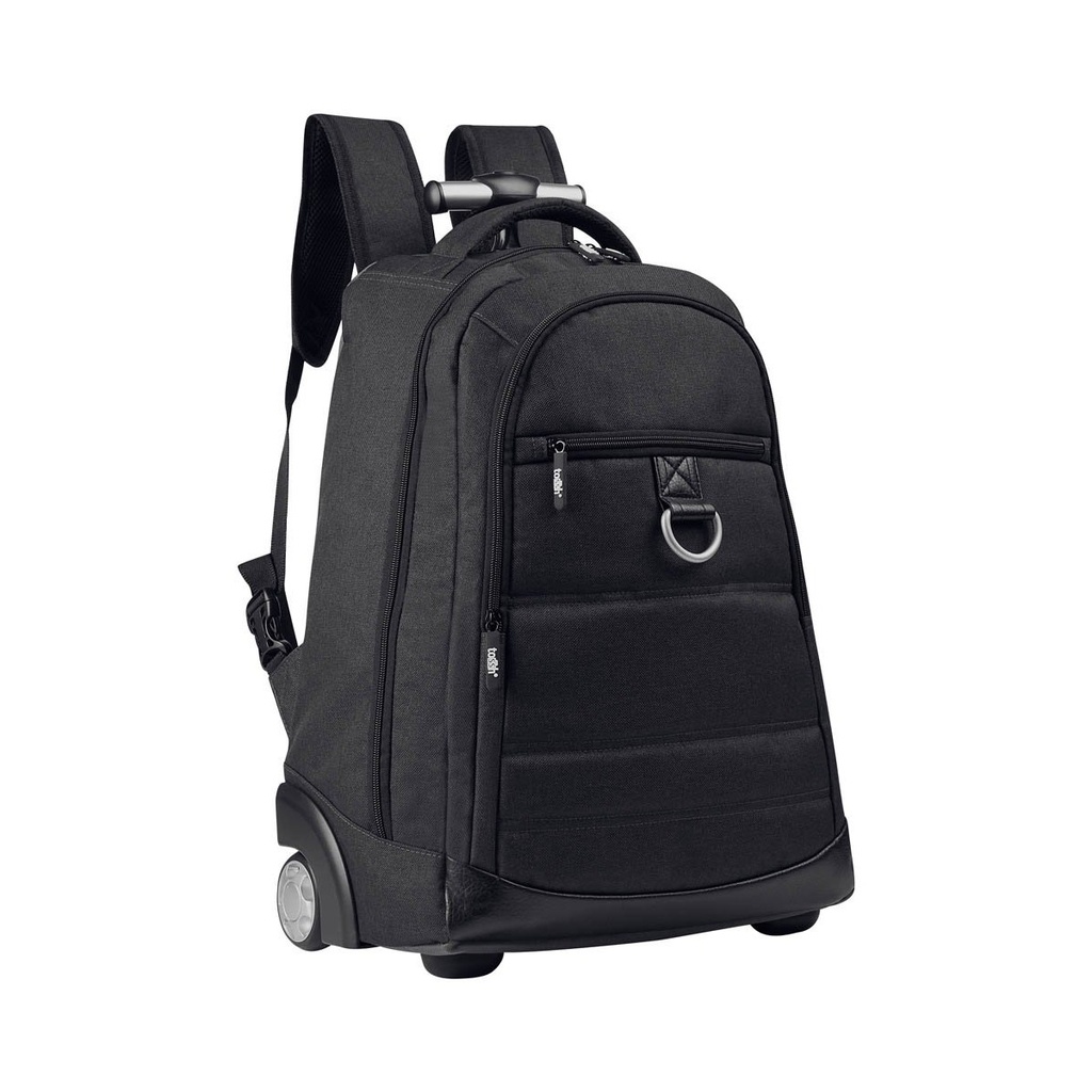 Mochila promocional de poliéster con compartimento para laptop y función rodante – BT-MOC-0004