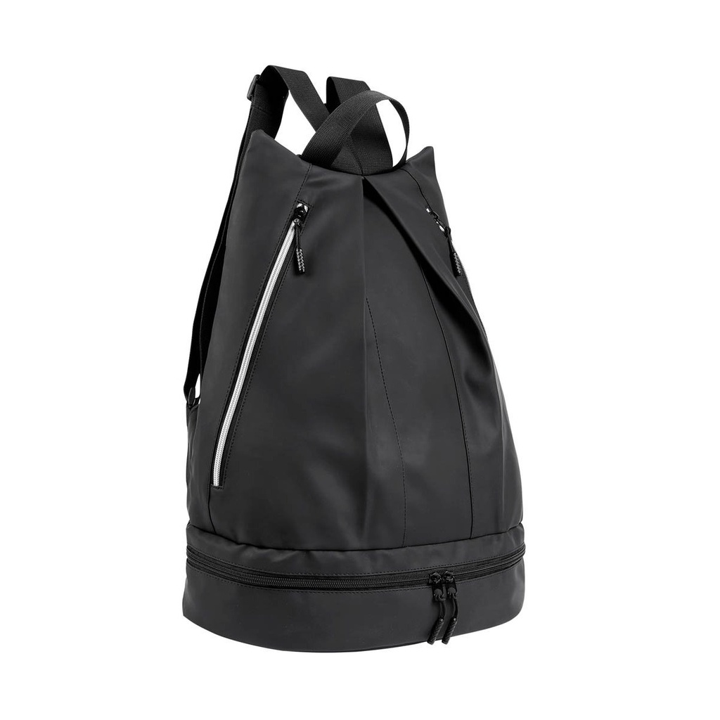 Mochila promocional de curpiel y poliéster 34 x 43 x 20 cm con bolsa inferior para calzado – BT-MOC-0031