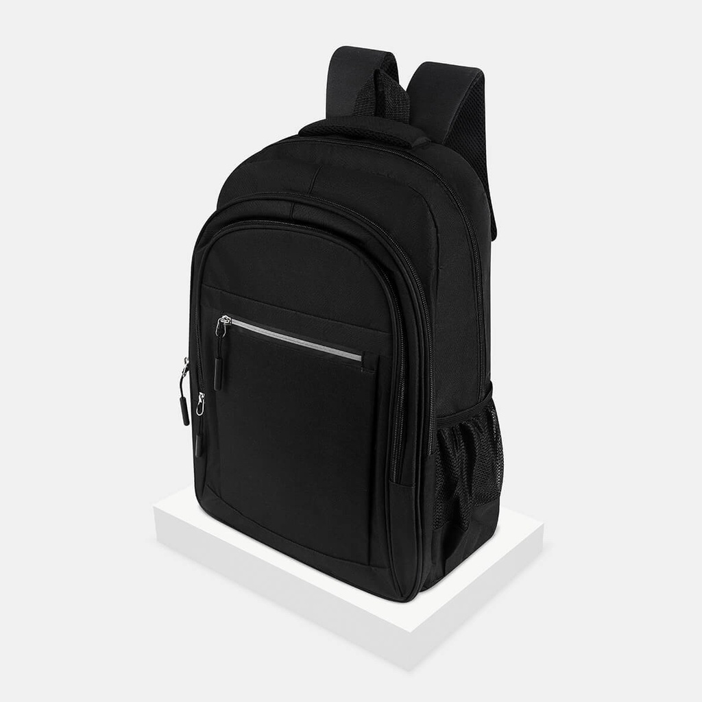 Mochila promocional de poliéster con compartimento para laptop y tira reflejante – BT-MOC-0064