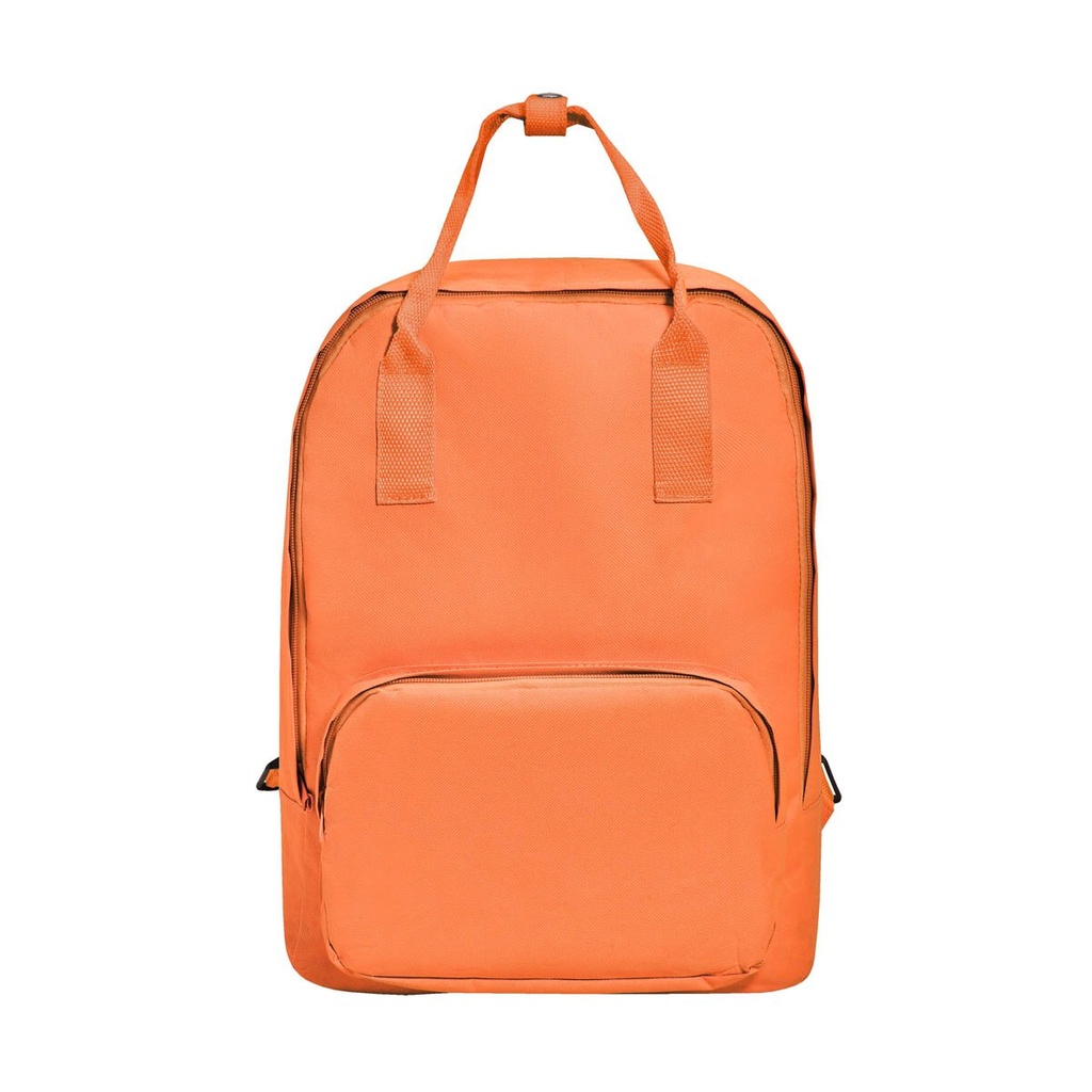 Mochila promocional de poliéster con asa de agarre y broche metálico – BT-MOC-0021