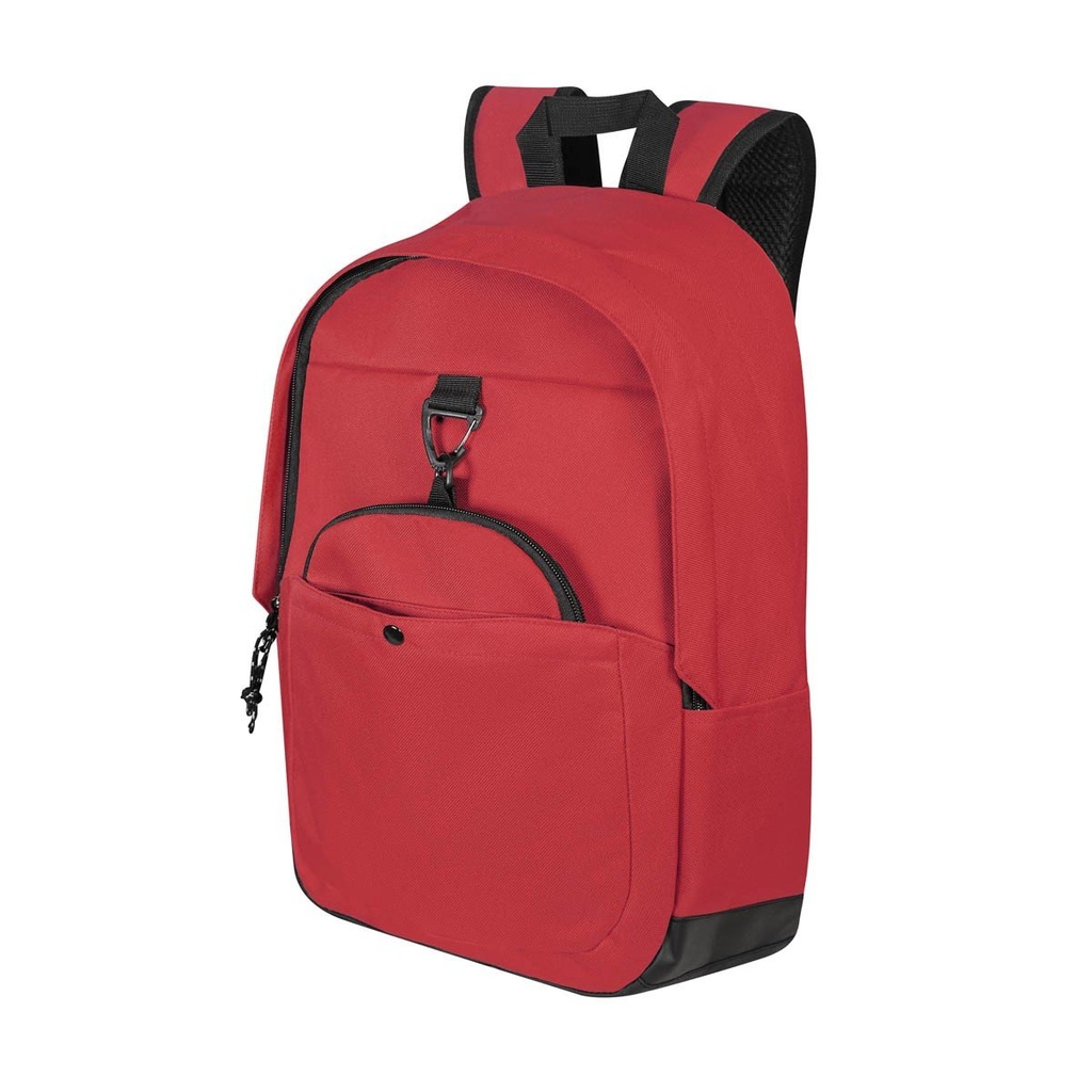Mochila promocional de poliéster con bolsa de viaje desmontable y base de curpiel – BT-MOC-0048