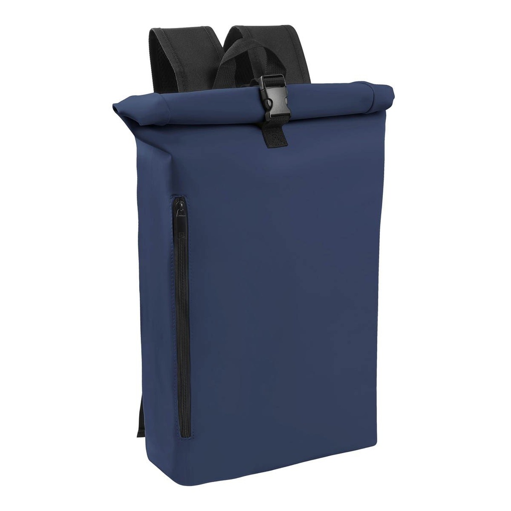 Mochila promocional de poliuretano con compartimento enrollable y hebilla de plástico – BT-MOC-0053