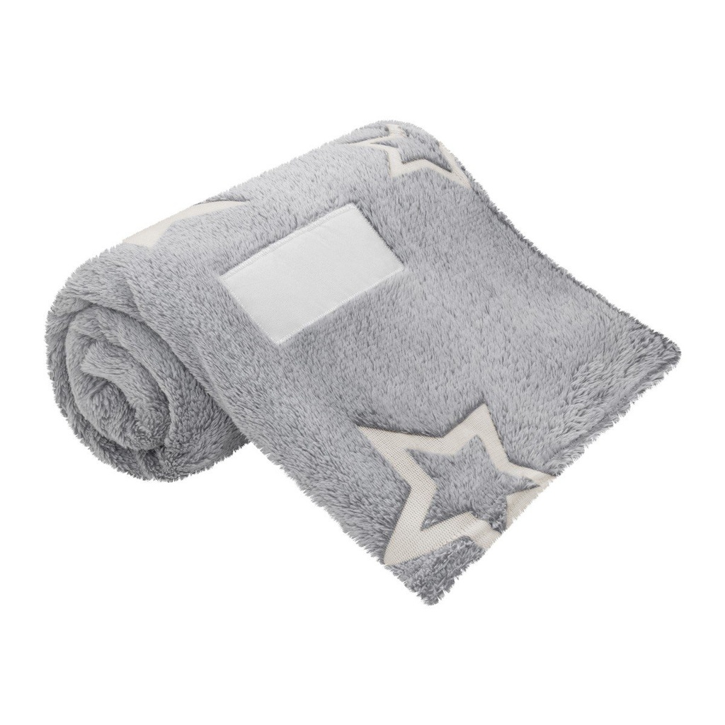 Manta promocional de poliéster 150 x 107 cm con diseño de estrellas fosforescentes – BT-NIN-0001