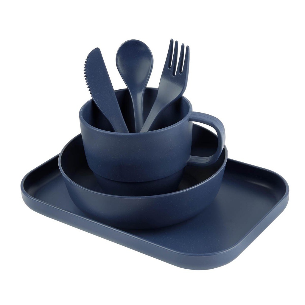 Set de comedor infantil promocional de plástico y fibra de trigo, taza de 350 ml, con 6 piezas – BT-NIN-0045