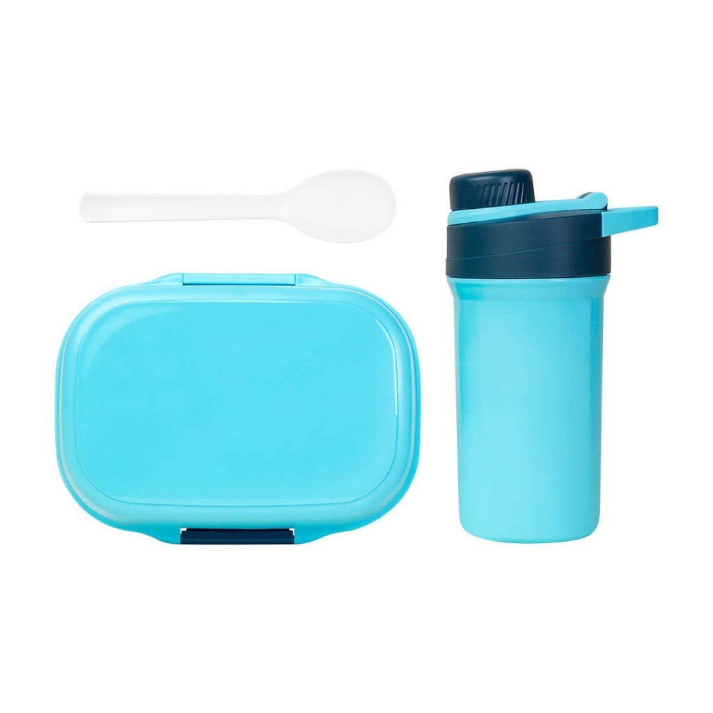 Set de lonchera y cilindro promocional de plástico 1,000 ml con división interior removible – BT-NIN-0046