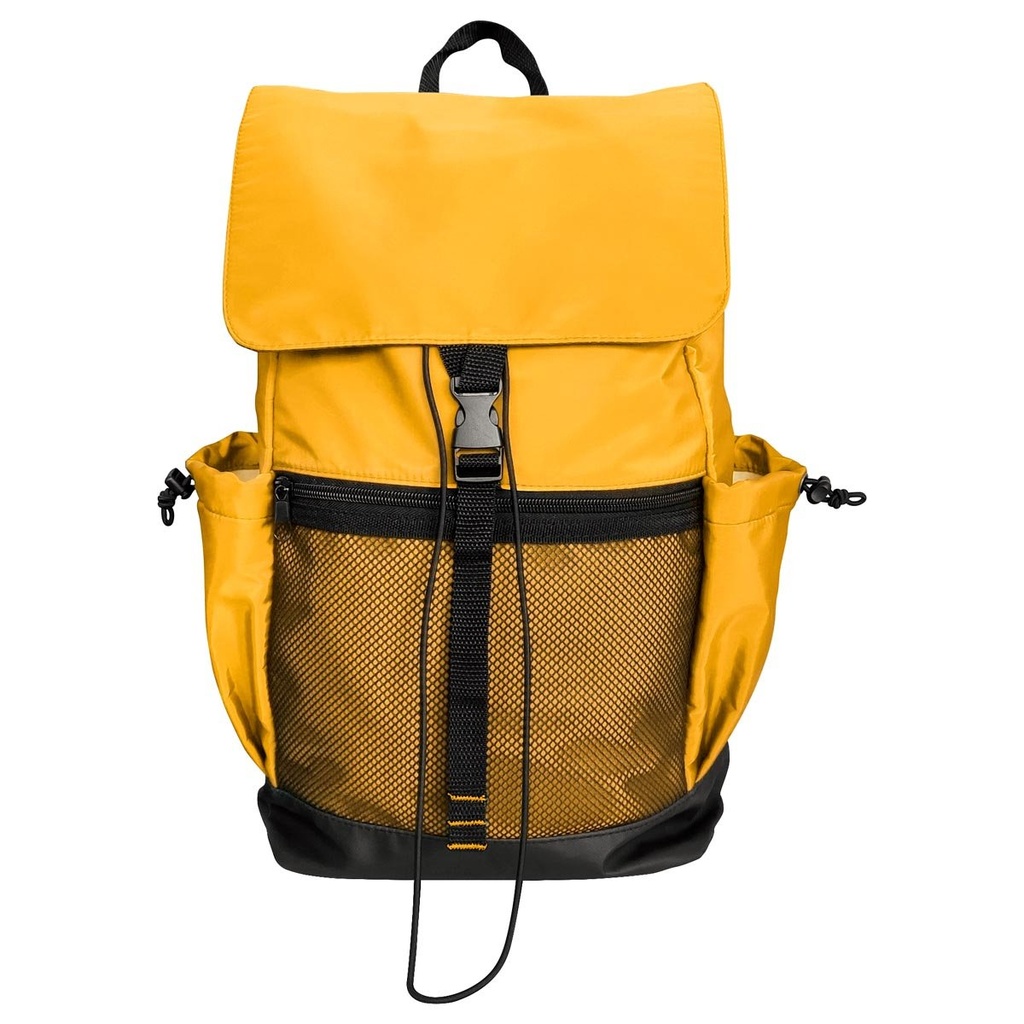 Mochila promocional de poliéster con compartimento para laptop de 14 pulgadas y solapa con gancho – BT-MOC-0084