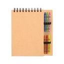 Libreta promocional de cartón 50 hojas con 6 crayones de cera – BT-NIN-0013