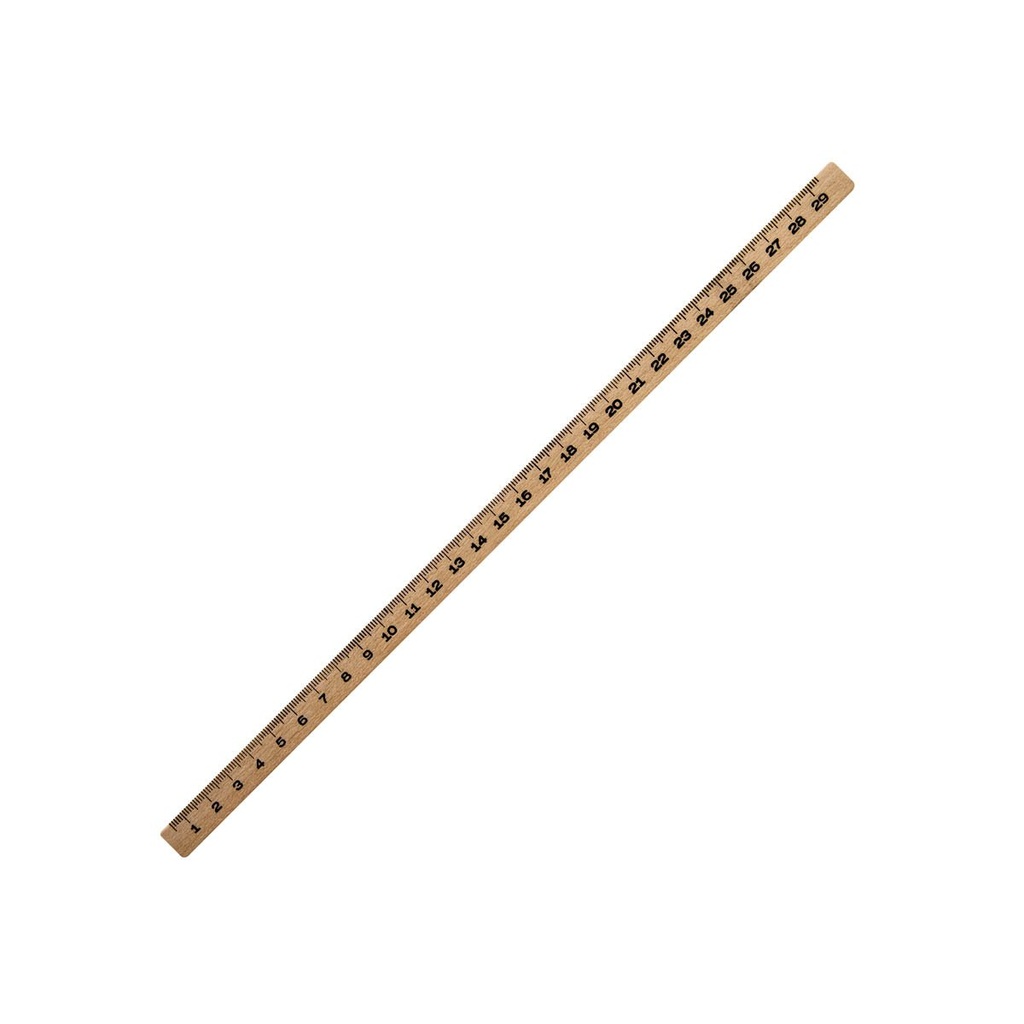 Instrumento de medición promocional de madera poplar de 30 cm con grabado láser y serigrafía – BT-NIN-0035