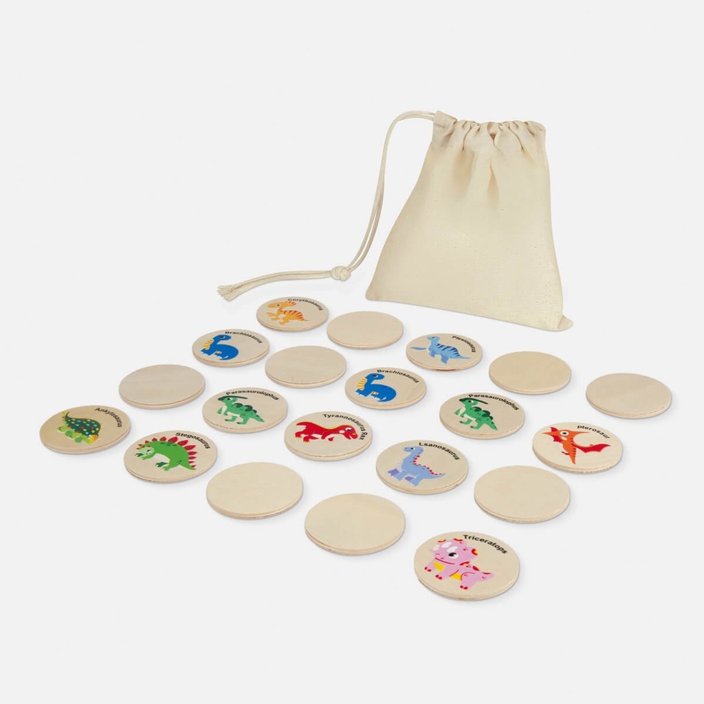 Juego de memoria promocional de madera con fichas ilustradas de dinosaurios – BT-NIN-0020