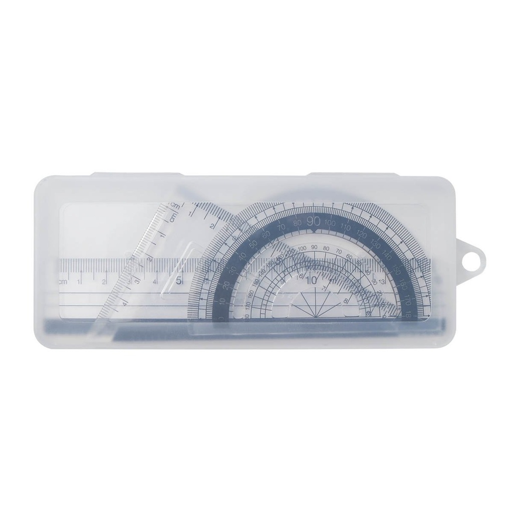 Set escolar promocional de plástico con instrumentos de dibujo técnico – BT-NIN-0021