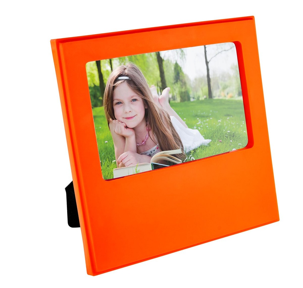 Marco para fotos promocional de plástico 17.5 x 17.5 cm con doble posición horizontal y vertical – BT-POT-0002
