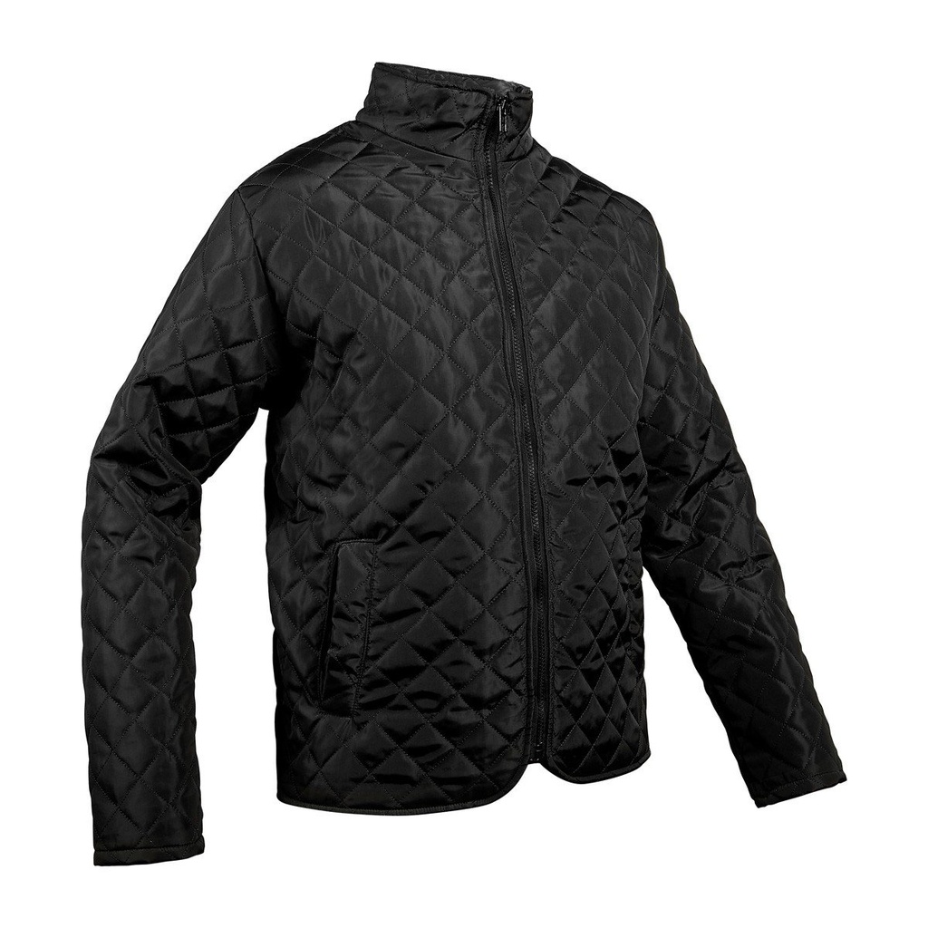 Chamarra promocional de poliéster con textura capitonada y corte masculino – BT-CHC-0017