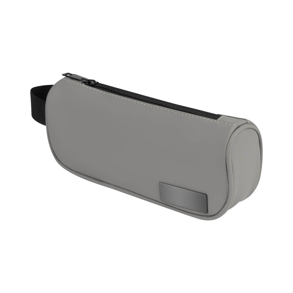 Portalápices escolar promocional de piel sintética y metal con placa grabable – BT-NIN-0041