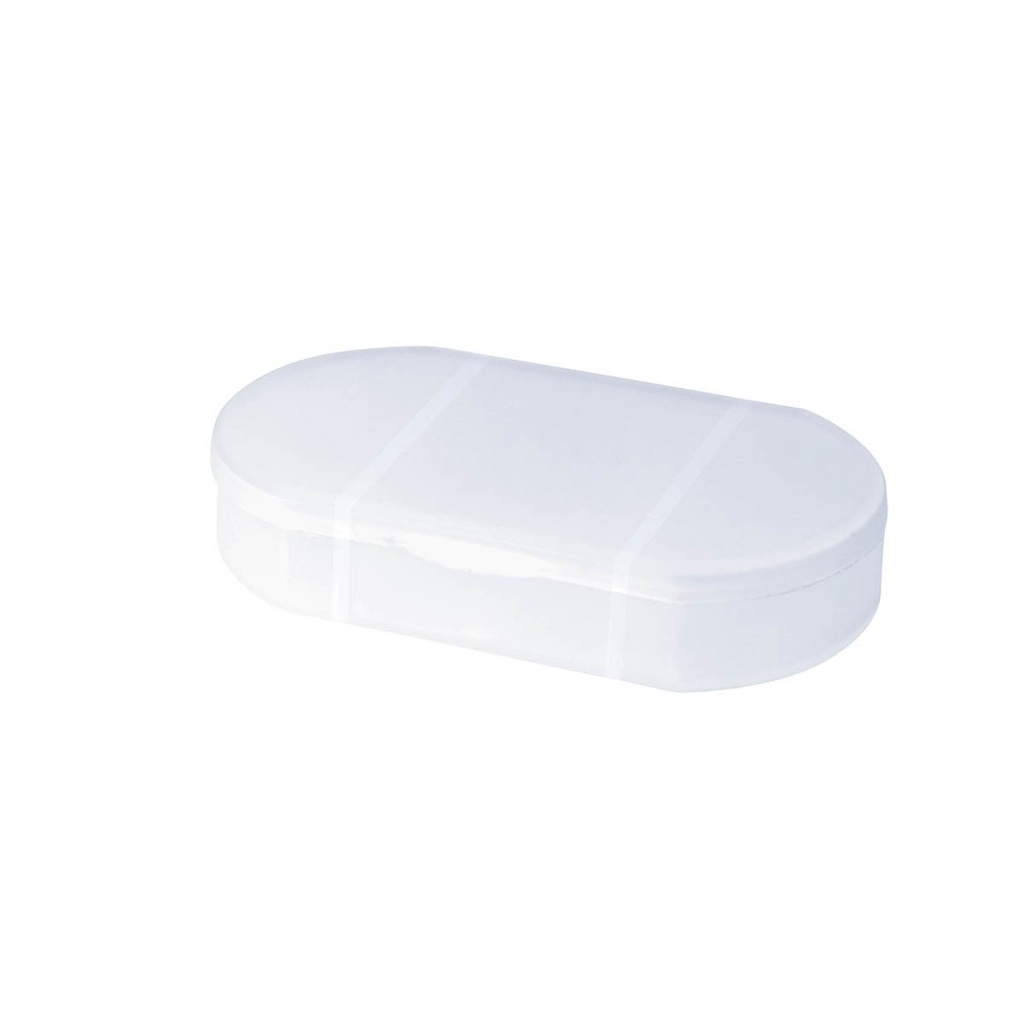 Organizador de pastillas promocional de plástico 6 x 3.8 cm con 3 compartimentos – BT-SAL-0005